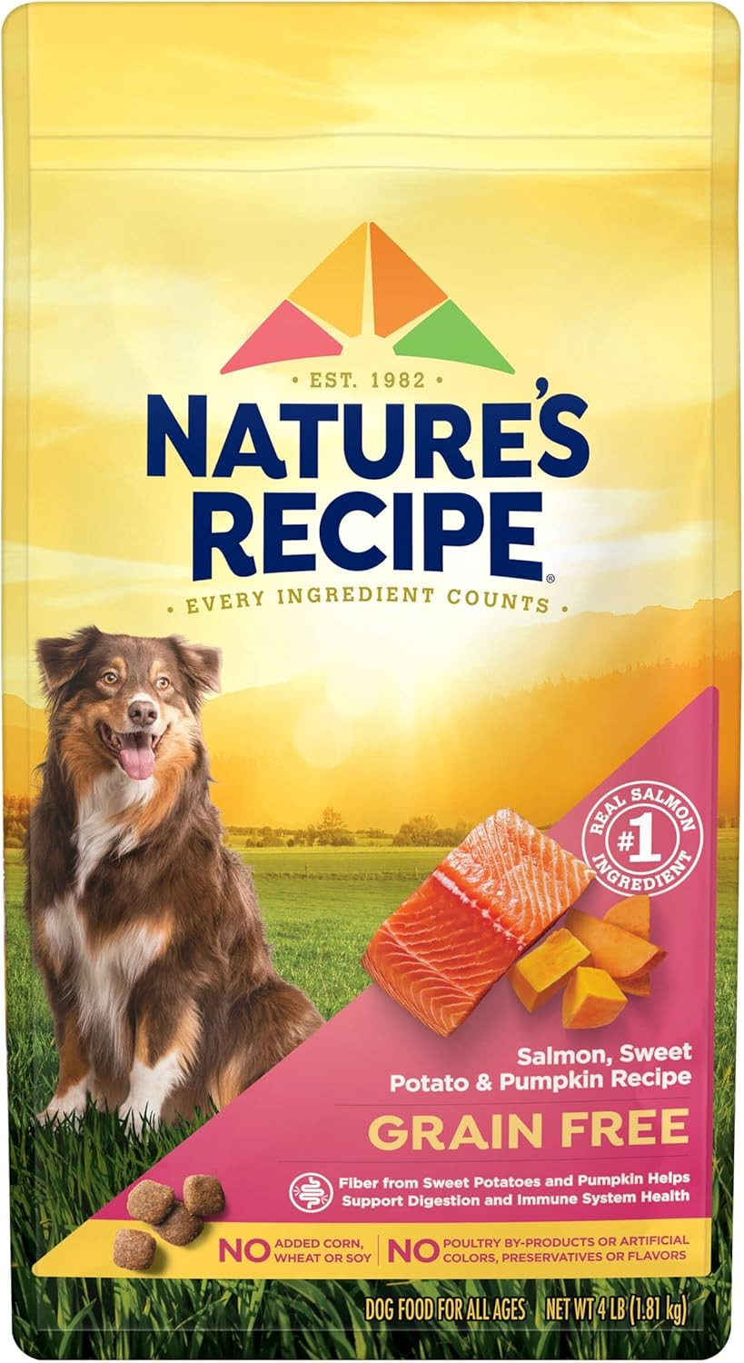 Grain Free Dry Dog Food, Salmon, Sweet Potato & Pumpkin Recipe, 4 lb. Bag