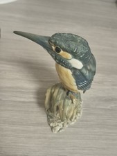 596 - Vintage/ Antique Ceramic Kingfisher VGC Unboxed Signed & Stamped