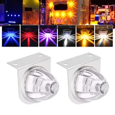 2Pcs LED Watermelon Lights Side Marker Truck Trailer Turn Signal with Brackets