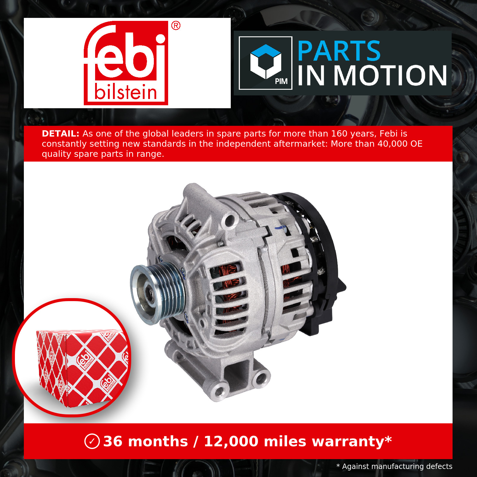 Alternator 193429 Febi 12317511498 12317515426 12317523897 12317550319 Quality