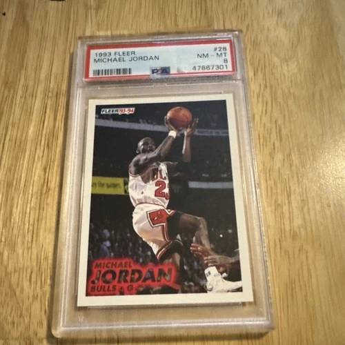 Fleer 1993-94 Michael Jordan #28 Chicago Bulls PSA 8 Graded Base Card