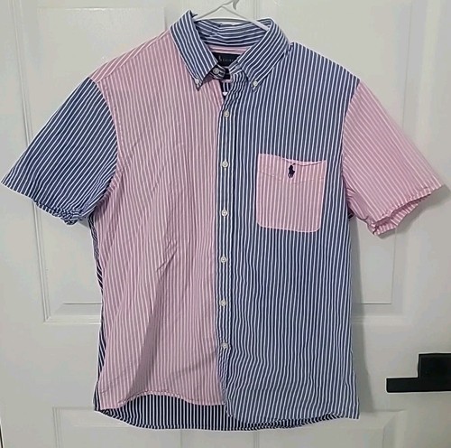 Polo Ralph Lauren Men's Medium Seersucker Shirt Classic Fit Button Color Block