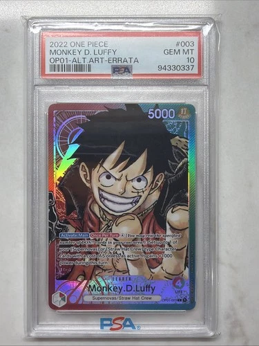 Monkey.D.Luffy (003) (Alt Art) OP01-003 ART-ERRATA Foil PSA 10