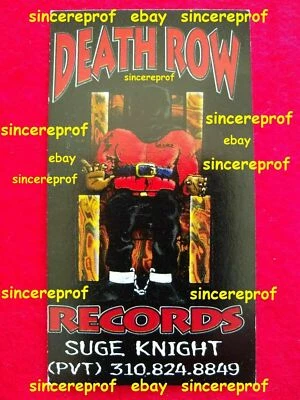 Death Row Records Suge Knight 5⭐⭐⭐⭐⭐ Business 💳 Card Tupac Pac 2Pac Vintage - Image 1 of 4
