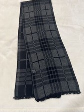 Van Heusen 100 Viscose Plaid Scarf Gray And Black