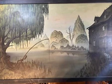 Huge Franz Jozef Ponstingl (1927 - 2004) "Low Tide On The Bayou" Oil Painting