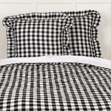 Annie Buffalo Black CHECK Fabric Euro SHAM Country Cottage