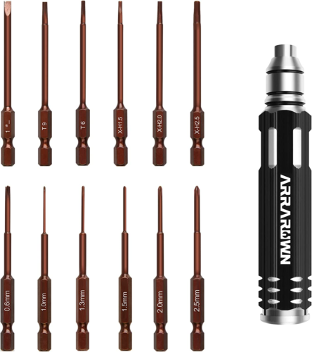 Hex Screwdrivers Set 12 in 1 RC Hobby Tools Kit S2 Steel Tool for RC Car Model D - Picture 2 of 12