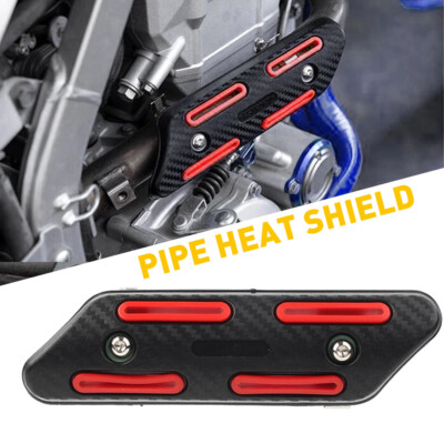 Exhaust Muffler Pipe Heat Shield Cover Guard Heel Universal Black Motorcycle Red