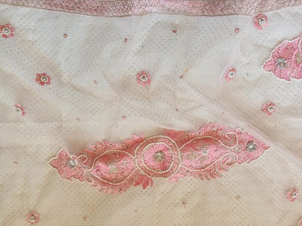 Bufanda Dupatta de tela de red vintage india bordada estola larga para mujer LD7182 Foto 3 de 4