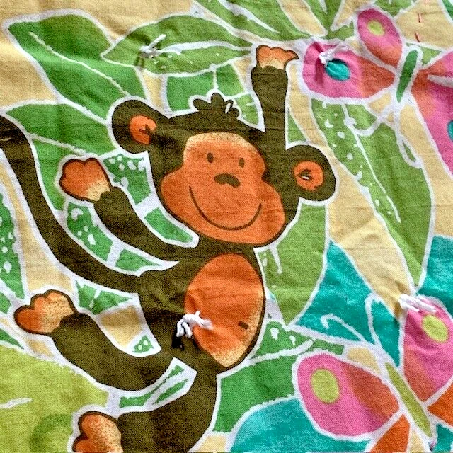 Cobertor macio para quarto de bebê zoológico selva boho acolchoado feito à mão 44x33 unissex vintage - Imagem 3 de 4
