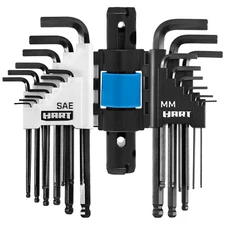 HART 22-Piece BALL END HEX KEY SET & HANDLE SAE & MM Black Oxide Coating TOOL