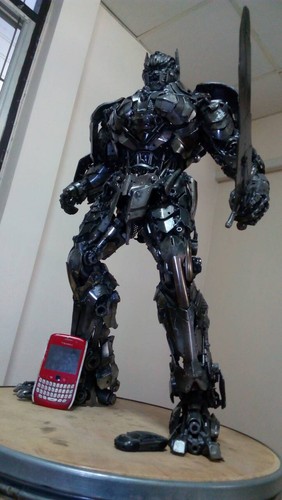 Optimus Prime Transformer Metallic Artwork Model Unique Handmade Masterpiece 24" - Picture 3 of 12