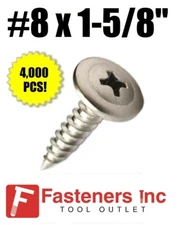 INTERCORP 90MZ #8 x 1-5/8" Sharp Point Modified Truss Head K-Lath Screw (4,000)