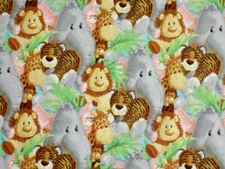 JUNGLE BABIES fabric JUNGLE BABIES PATTY REED cotton PACKED ANIMALS by the BOLT