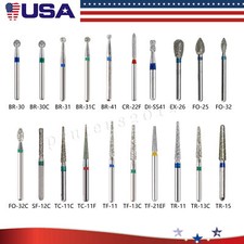 100* USA Medium Dental Diamond Burs for High Speed Handpiece FG1.6mm Mixed