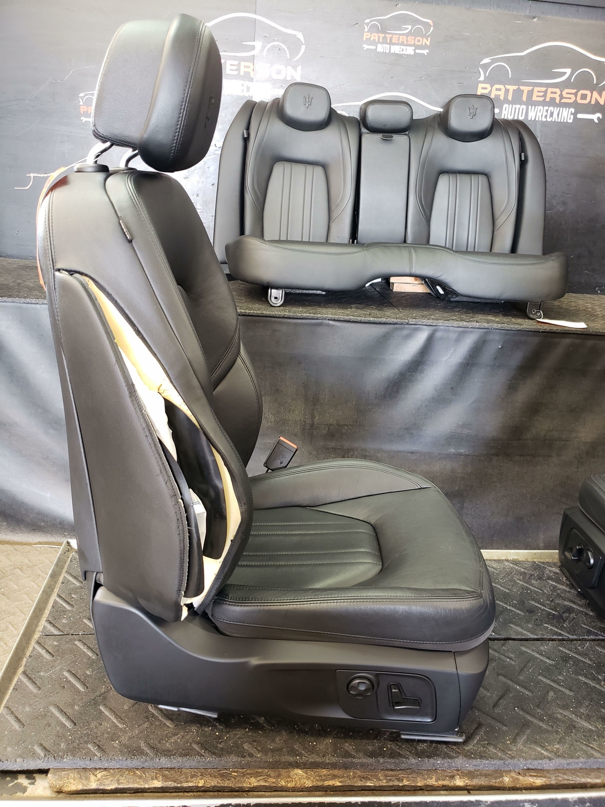 2014 MASERATI GHIBLI FRONT POWER & REAR LEATHER SEAT BLACK TRIM CODE INE