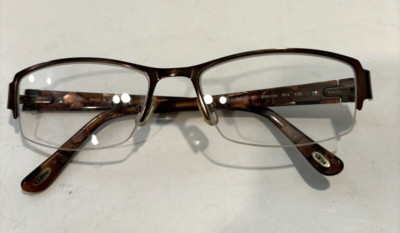SAFILO Emozioni Womens Eyeglasses Frame 4354  RF 4 135 Brown Marble Half Rim