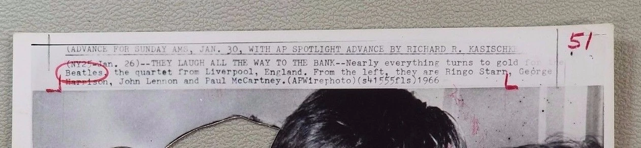 THE BEATLES PRESS PHOTO VINTAGE ORIGINAL PHOTOGRAPH 8X10 V4 - 画像2/3