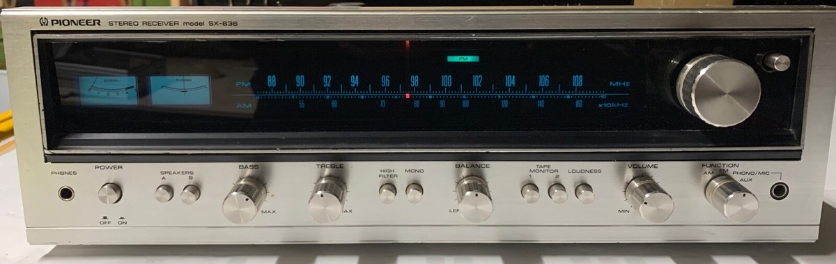 Pioneer SX-636ステレオレシーバー Pioneer SX-636 Stereo Receiver Used Sound output confirmed
