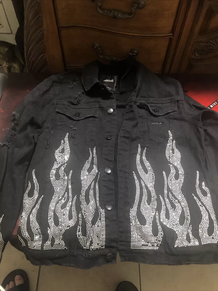 Black denim jacket mens designer cheap