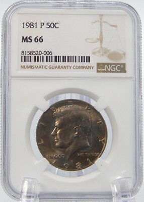 1981 P 50￠ KENNEDY HALF DOLLAR - NGC MS66 (BT376) | eBay