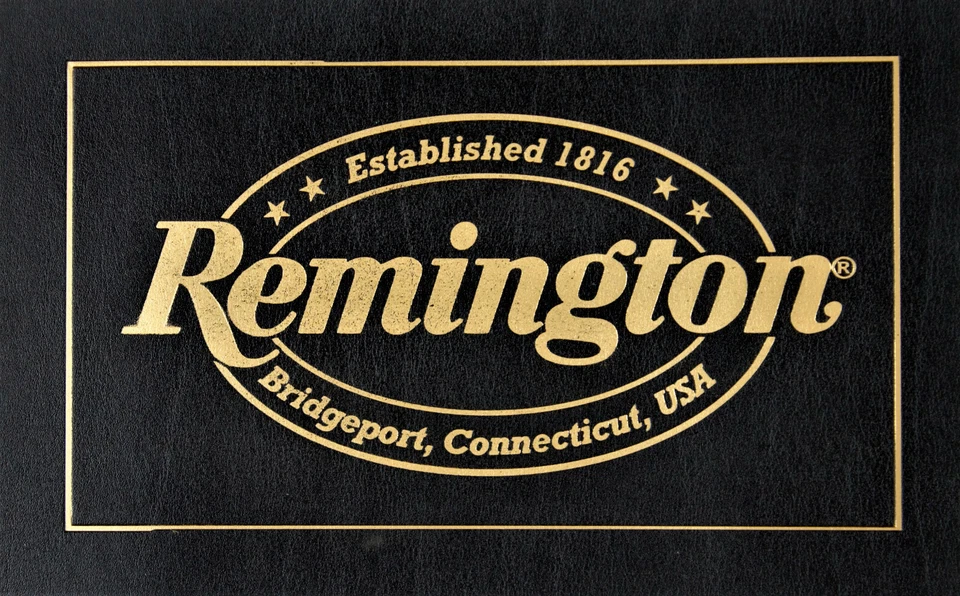 PRESENTACIÓN ESTUCHE PERSONALIZADO CUERO ETIQUETA COMERCIAL Grande para Rifle Escopeta REMINGTON Foto 2 de 3