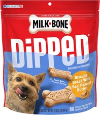 Milk-Bone Dipped Dog Biscuits Baked with Real Peanut Butter, 32 Ounces