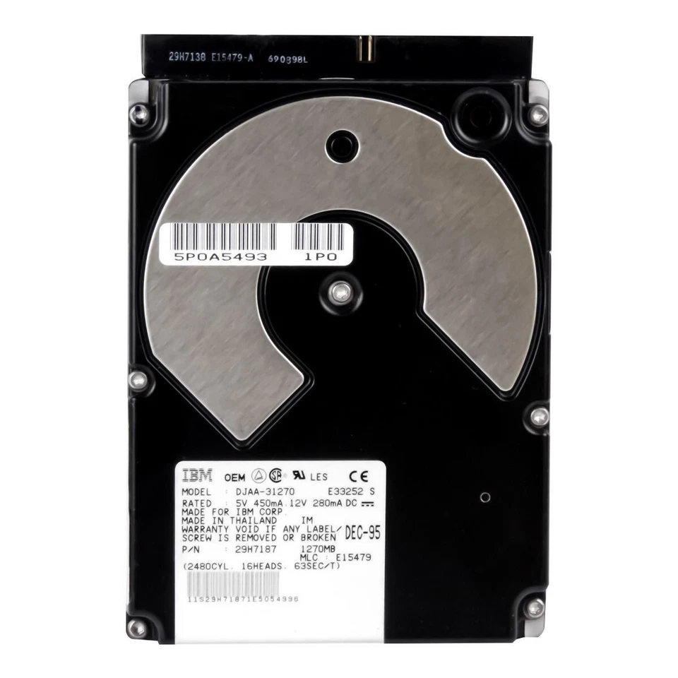 Hard Drive IBM Deskstar 29H7187 DJAA-31270 1.2GB 4500RPM 128KB ATA 3.5" Inch - Image 3 of 3