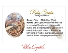 PALO SANTO Information Card, Double sided #HC55