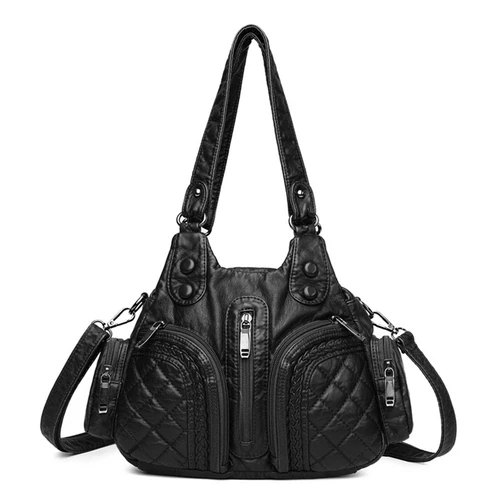 Damen Vintage PU Leder Handtaschen Schulter Geldbörsen Beuteltasche Tasche mit Schultergurt - Bild 2 von 24