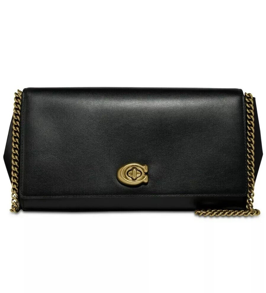 New!Alexa Turnlock Clutch in Smooth Leather Pretty!