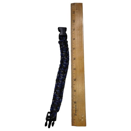 Handmade Paracord Survival Bracelet With Buckle Blue & Black 8"Bracelet Accessor - Picture 4 of 7