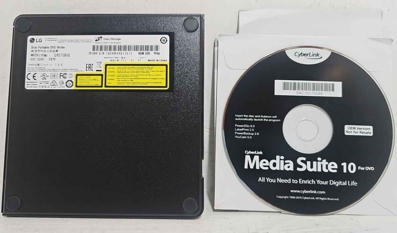 LG GP57EB40 Ultra Slim Portable External CD/DVD Drive Writer eBay