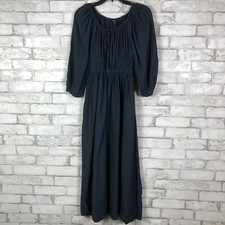 MADEWELL Women's $138 Twill Sophia Midi Dress Dark Navy Blue XXS NH034