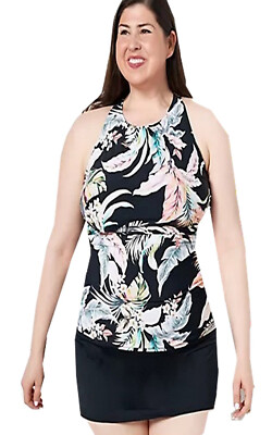 Jantzen High Neck Tankini with Skirted Bottom - A489054 Size 12