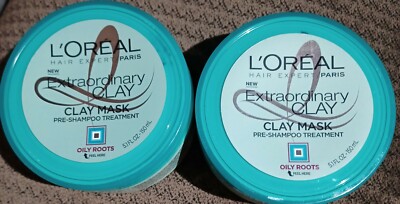2X L'OREAL PARIS Hair Expert Extraordinary Clay Pre-Shampoo Mask Oily Roots 