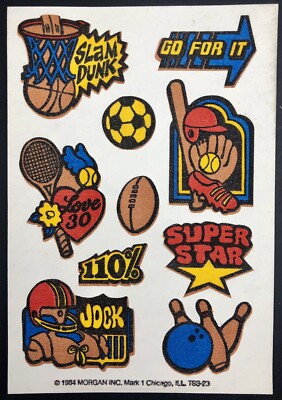 Vintage 1984 Mark 1 Super Star Sports Scratch N Sniff Tattoo Sticker Sheet