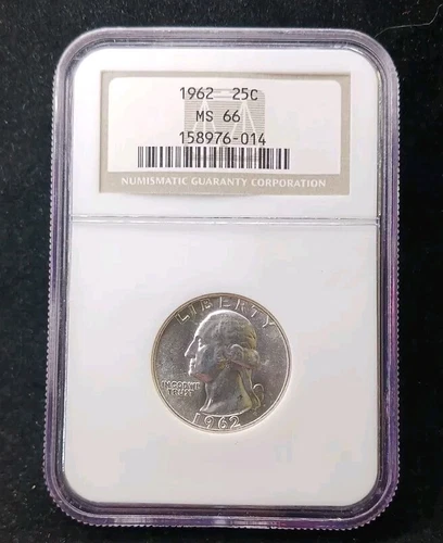 1962 NGC MS66 Washington Quarter Coin