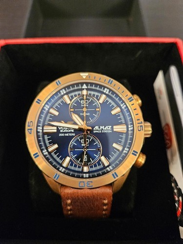 Vostok-Europe Almaz Chrono Rose Gold Blue Watch