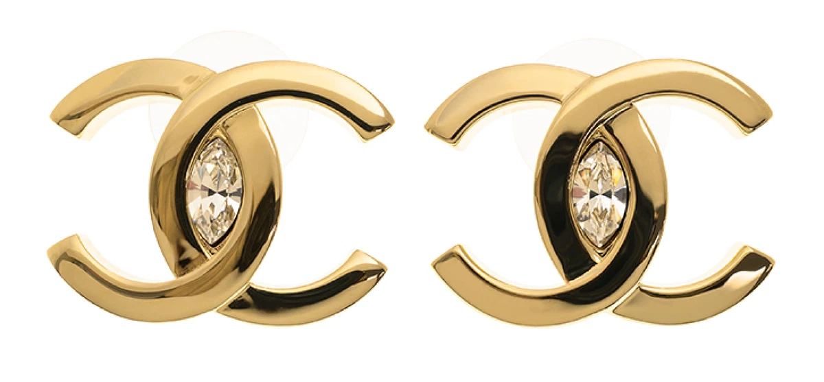 Authenticated Used Chanel CHANEL earrings here mark gold metal material  ladies