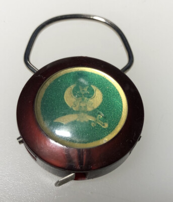 Vintage Shriners Scimitar Sword Symbol Fraternal Masonic Tape Measure Keychain