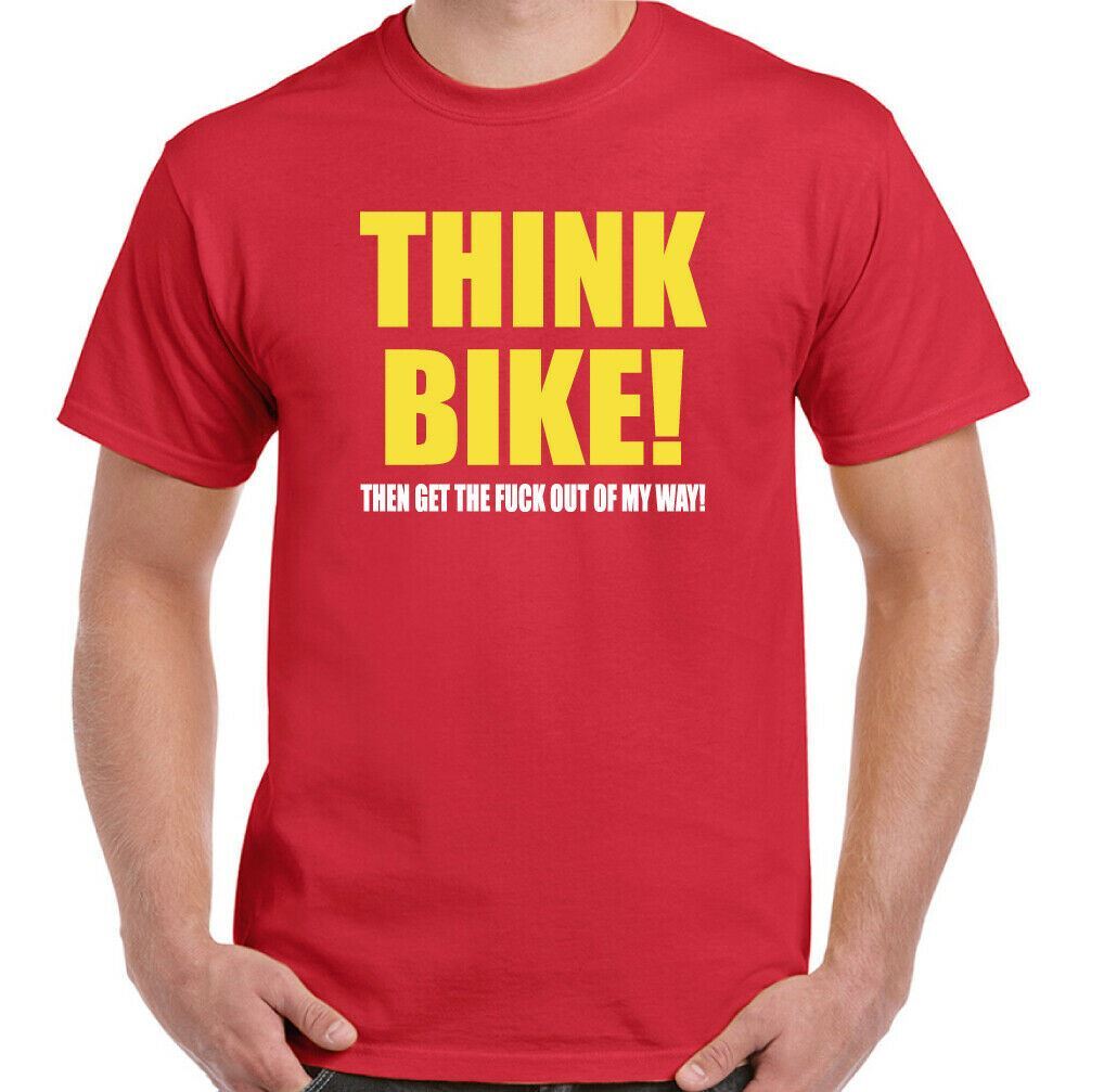 Biker TShirt Think Bike Mens Funny Motorbike Motorcycle Chopper Indian Slogan eBay