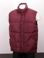 1970’s Vintage TRAILWISE Men’s Medium Down Fill Puffer Outdoors Vest Burgundy