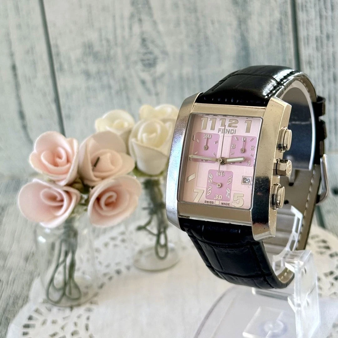 Orologio Fendi 7500G Analogico Quarzo Uomo Raro Cronografo Rosa Vintage 833639239