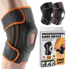 DR. BRACE ELITE Knee Brace with Side Stabilizers Patella Gel Pads for Maximu...