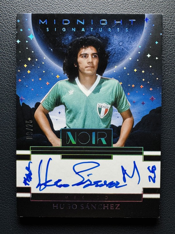 2025 Panini Noir World Cup Hugo Sanchez Midnight Inscription Auto 09/25=1/1 JSY#