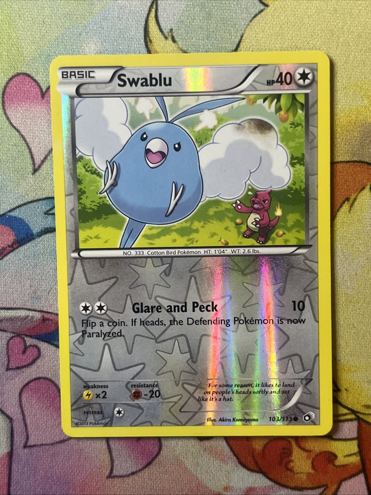 Pokemon Card: Swablu 103/113 LP Played Legendary Treasures Reverse Holo