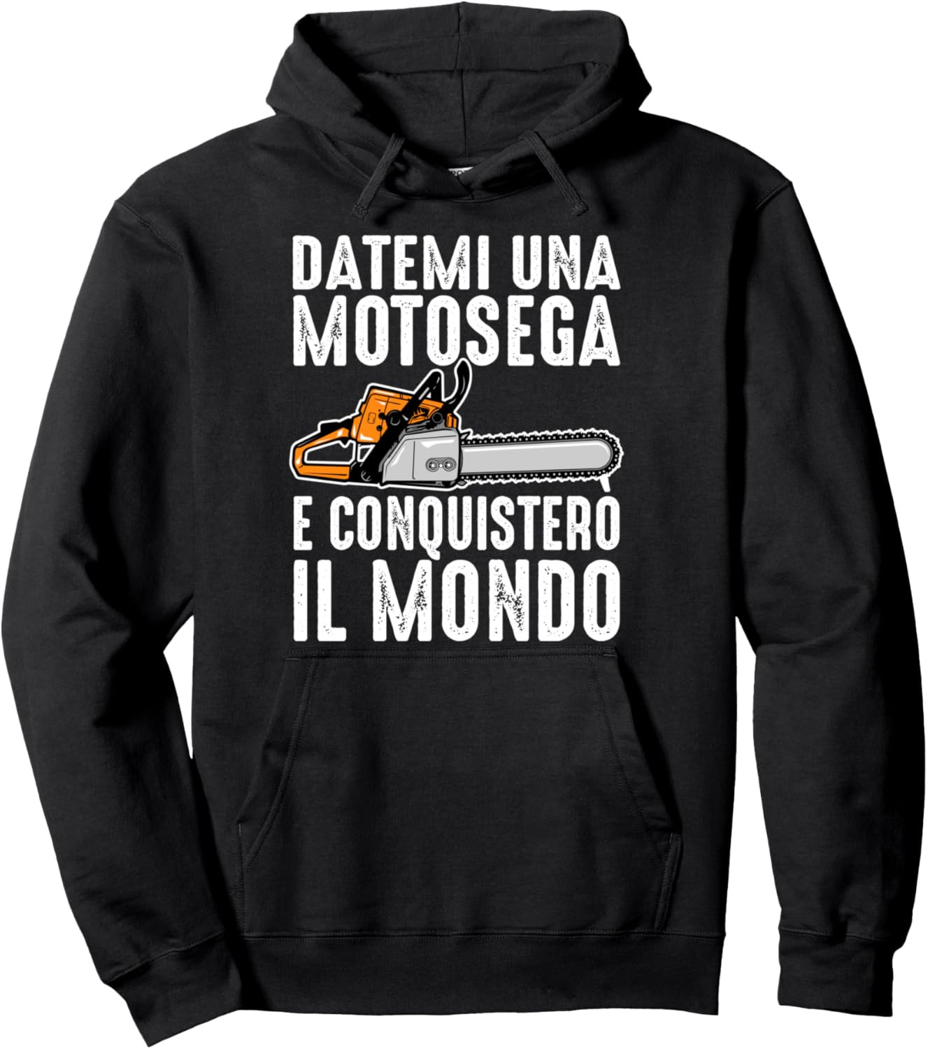 Abbigliamento Boscaiolo Divertente: Felpa con Cappuccio e Motosega