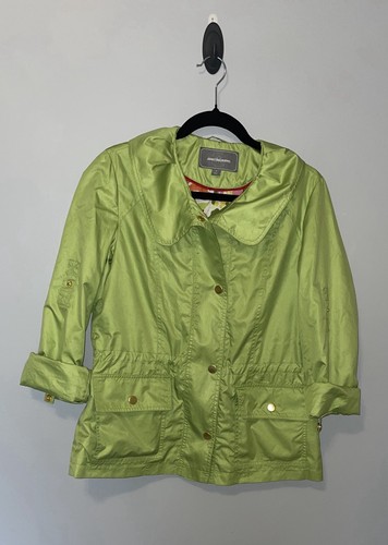 Johnston & Murphy, Johnston & Murphy Women's Green Mid-Length Jacket Button Pockets Lined S